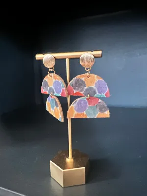 Colorful Dot Cork Earrings