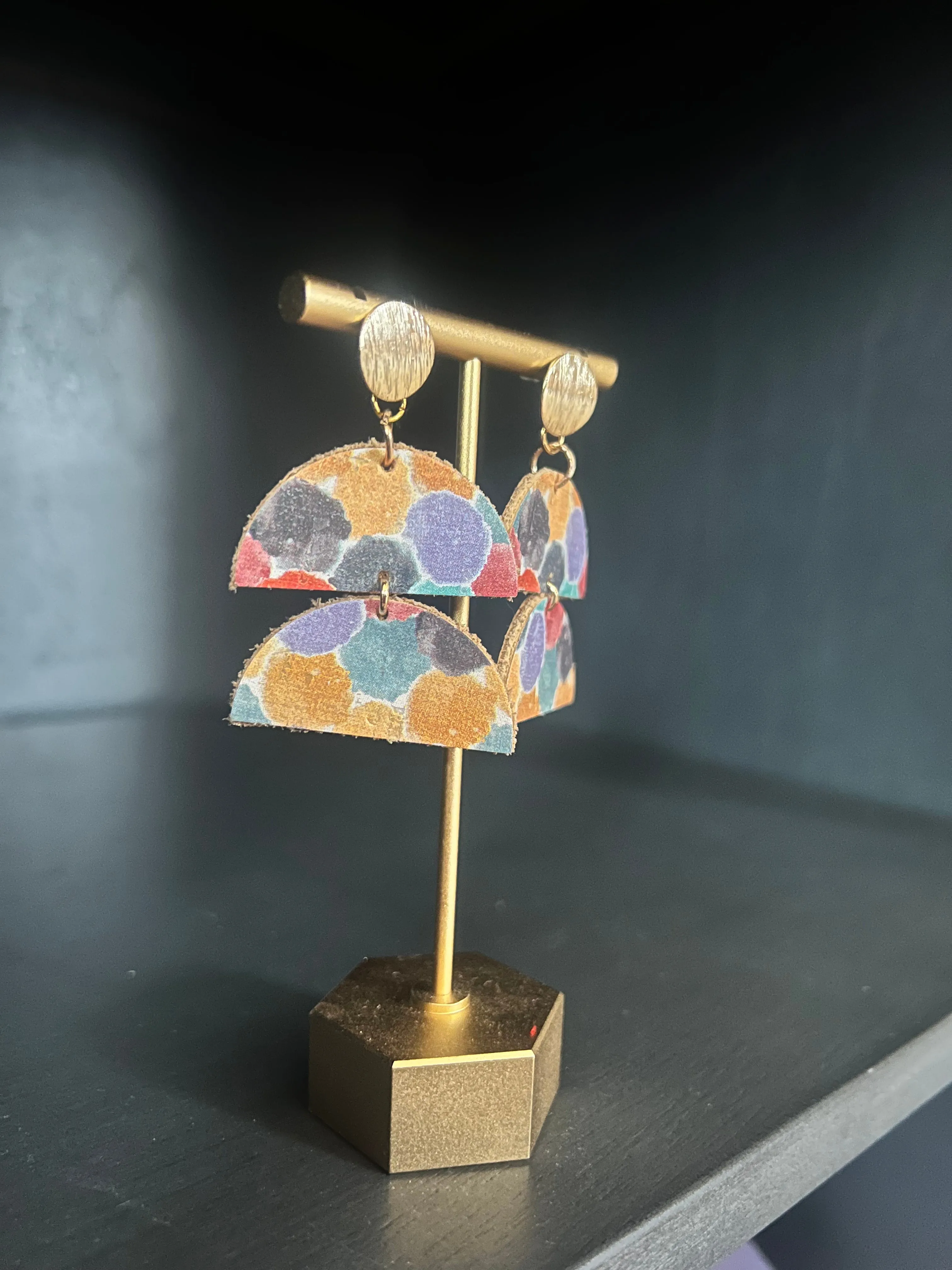 Colorful Dot Cork Earrings
