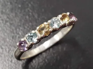 Colorful Eternity Ring - Multistone Band - Vintage Topaz Ring