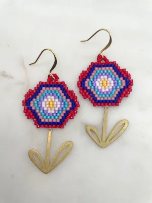 Colorful Flower Earrings