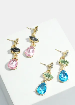 Colorful Gemstone Dangle Earrings