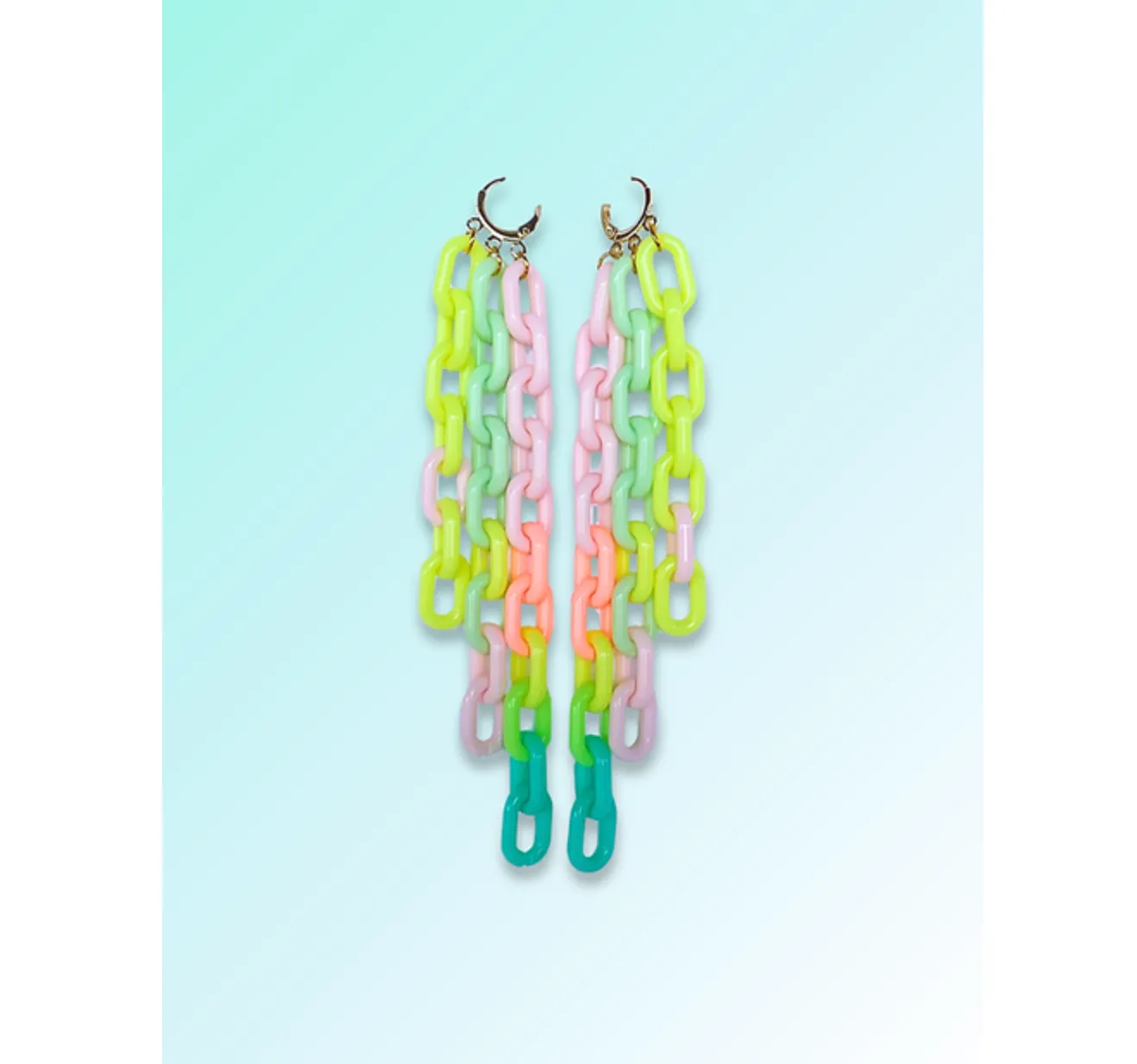 Colorful Link Fringe Earrings