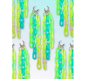 Colorful Link Fringe Earrings