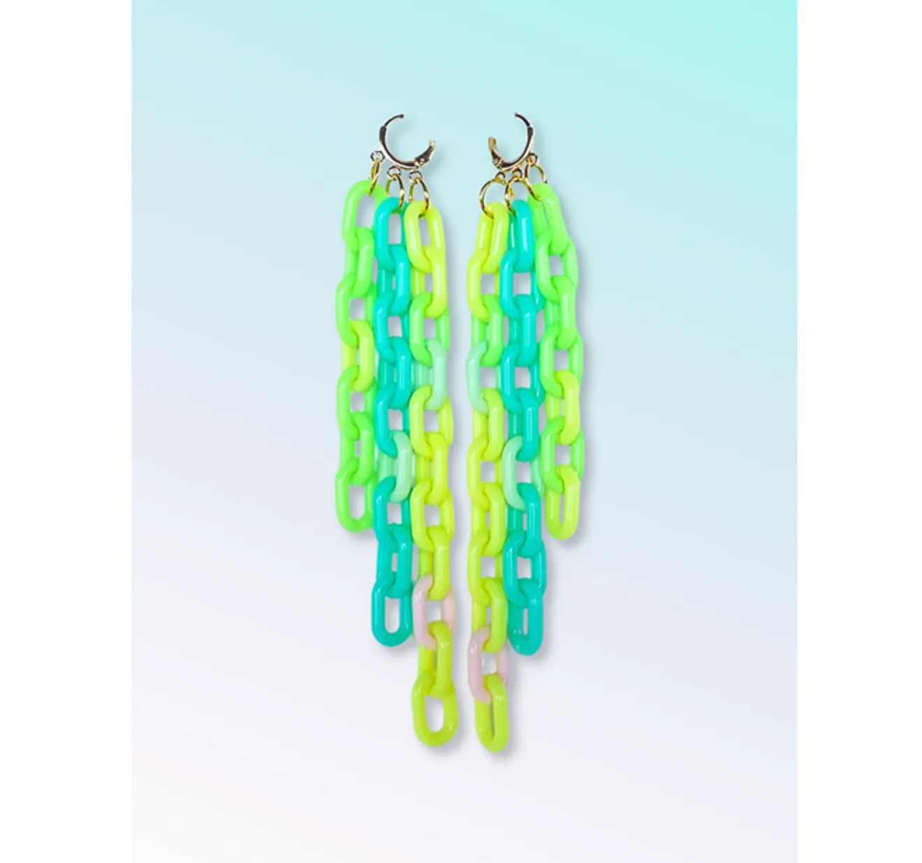 Colorful Link Fringe Earrings