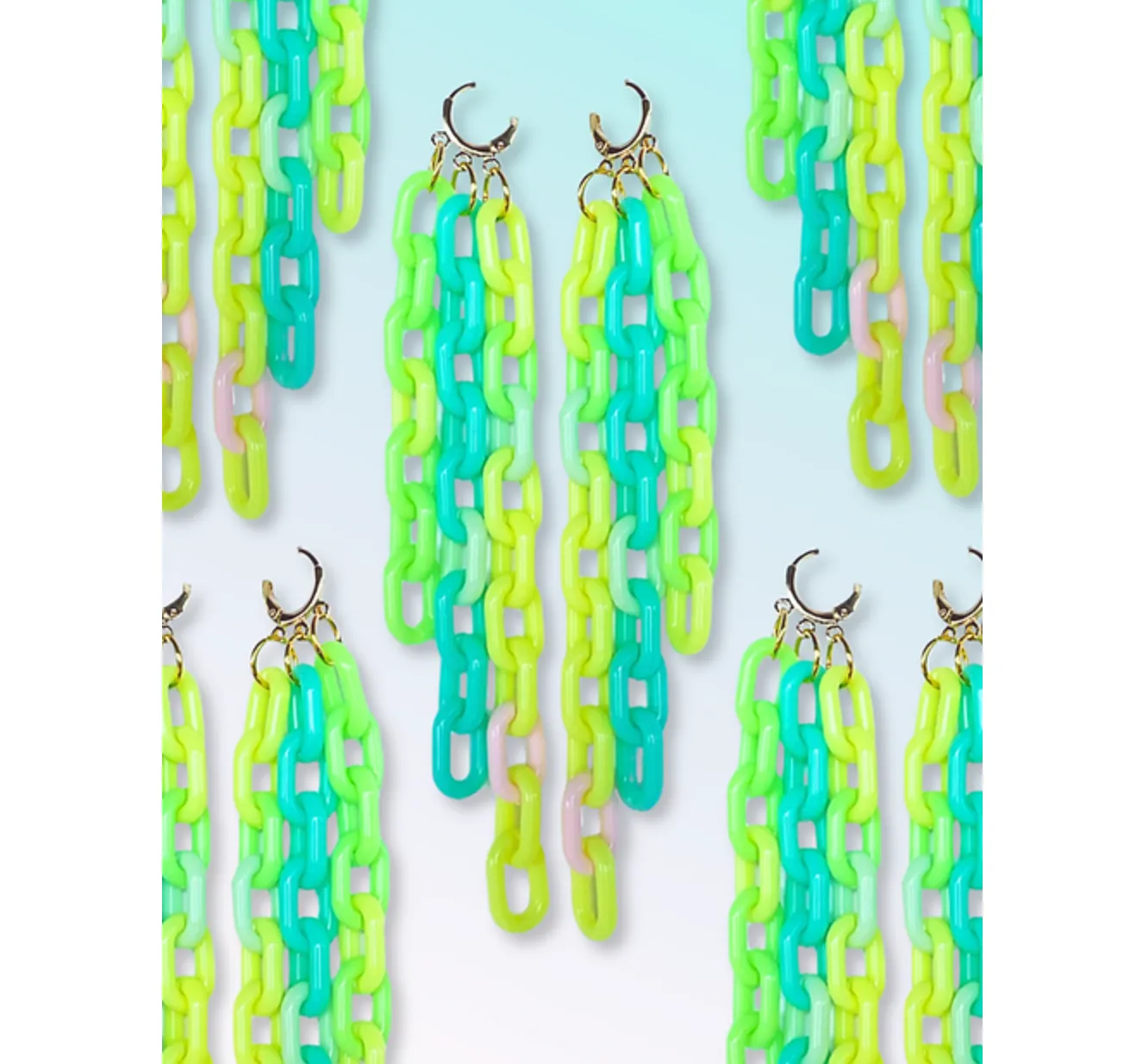 Colorful Link Fringe Earrings