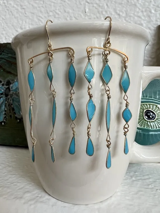 Colorful Long Chandelier Earrings