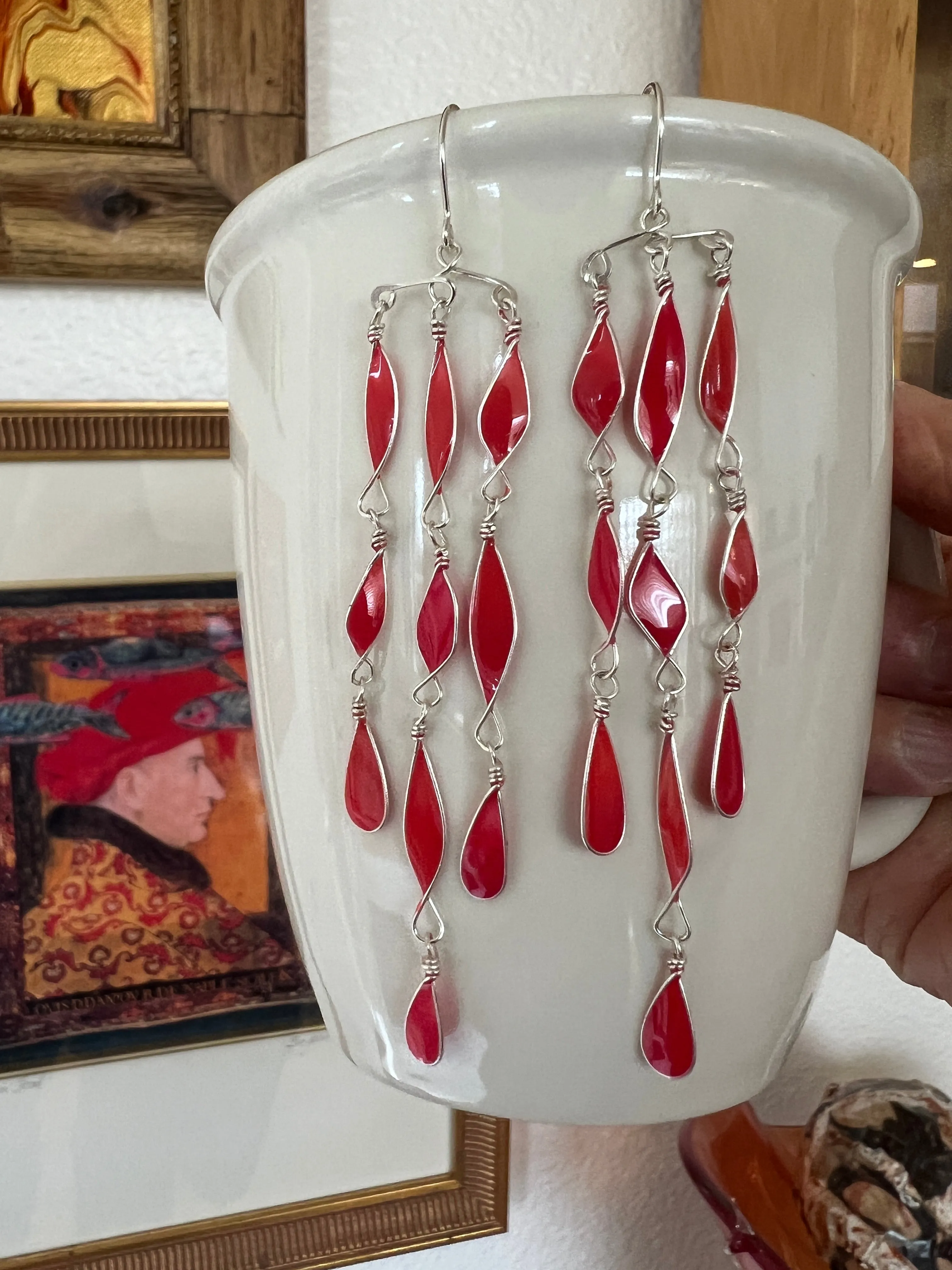 Colorful Long Chandelier Earrings