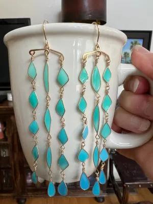 Colorful Long Shoulder Duster Earrings