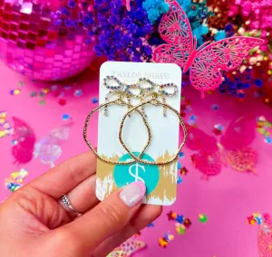 Colorful Nina Round Iridescent Bow Hoops