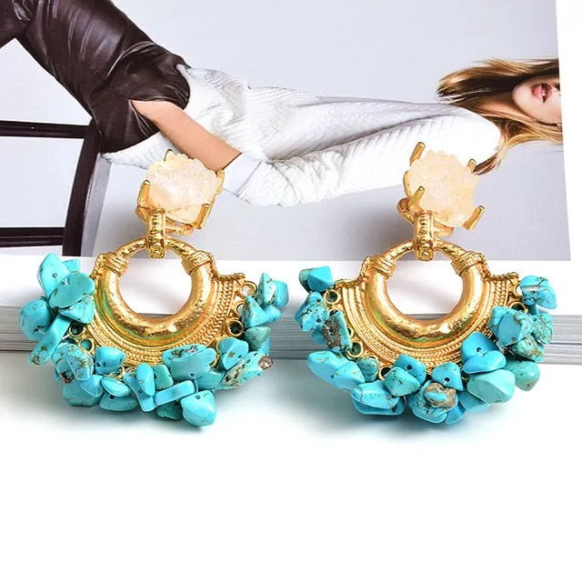 Colorful Rhinestone Drop Earrings