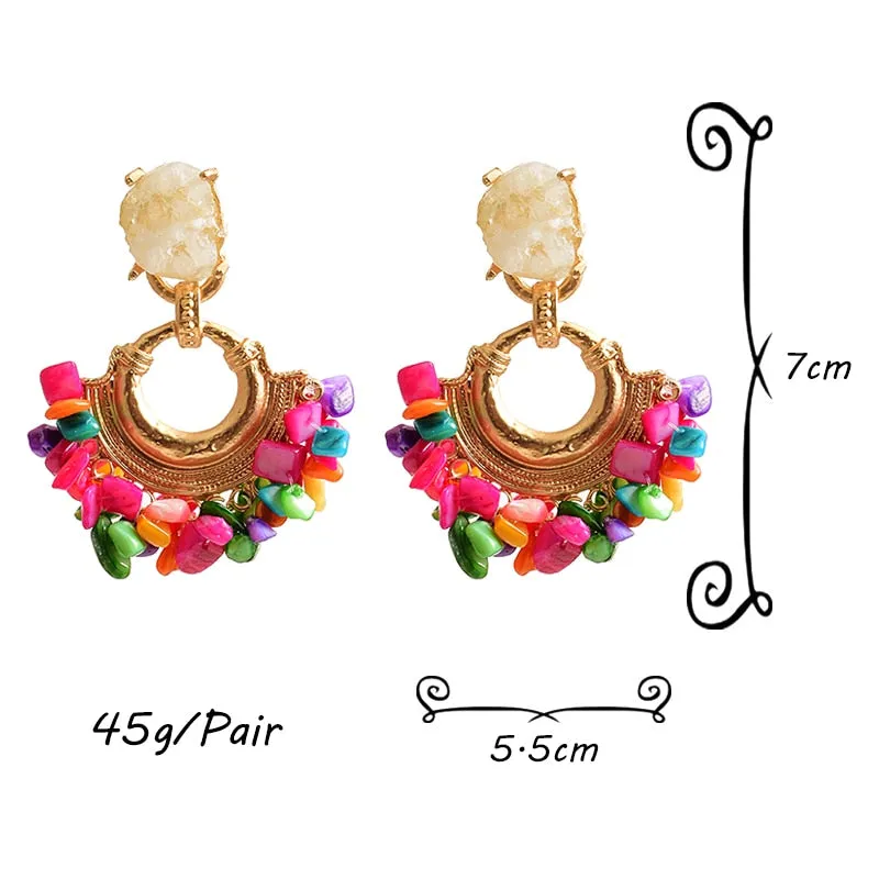 Colorful Rhinestone Drop Earrings