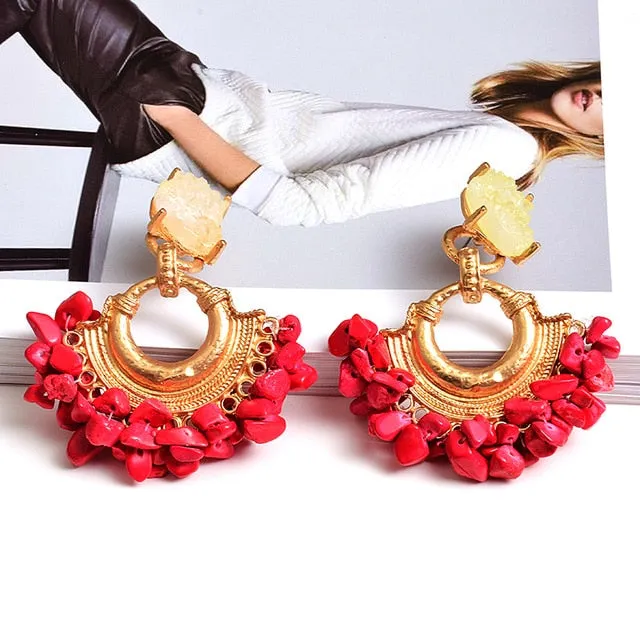Colorful Rhinestone Drop Earrings