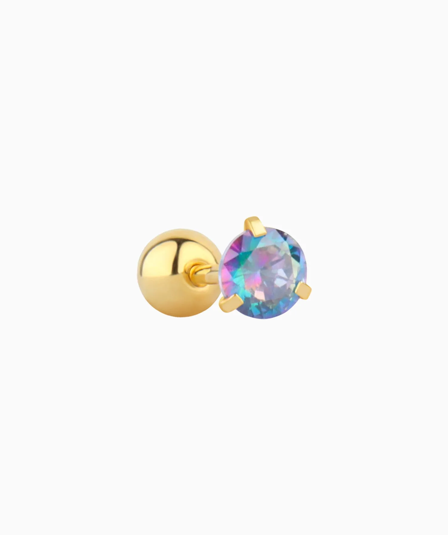 Colorful Round Gemstone Stud