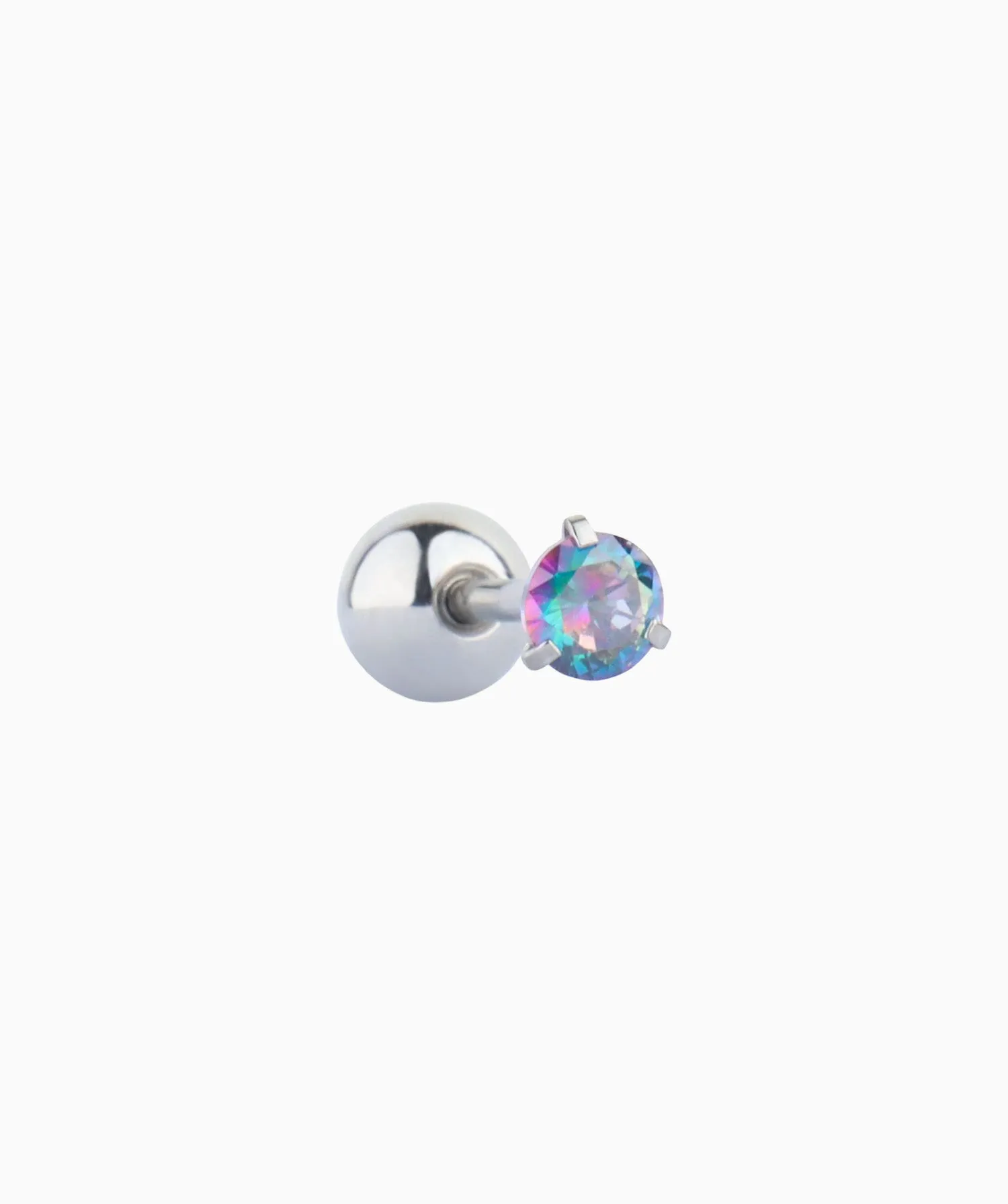 Colorful Round Gemstone Stud