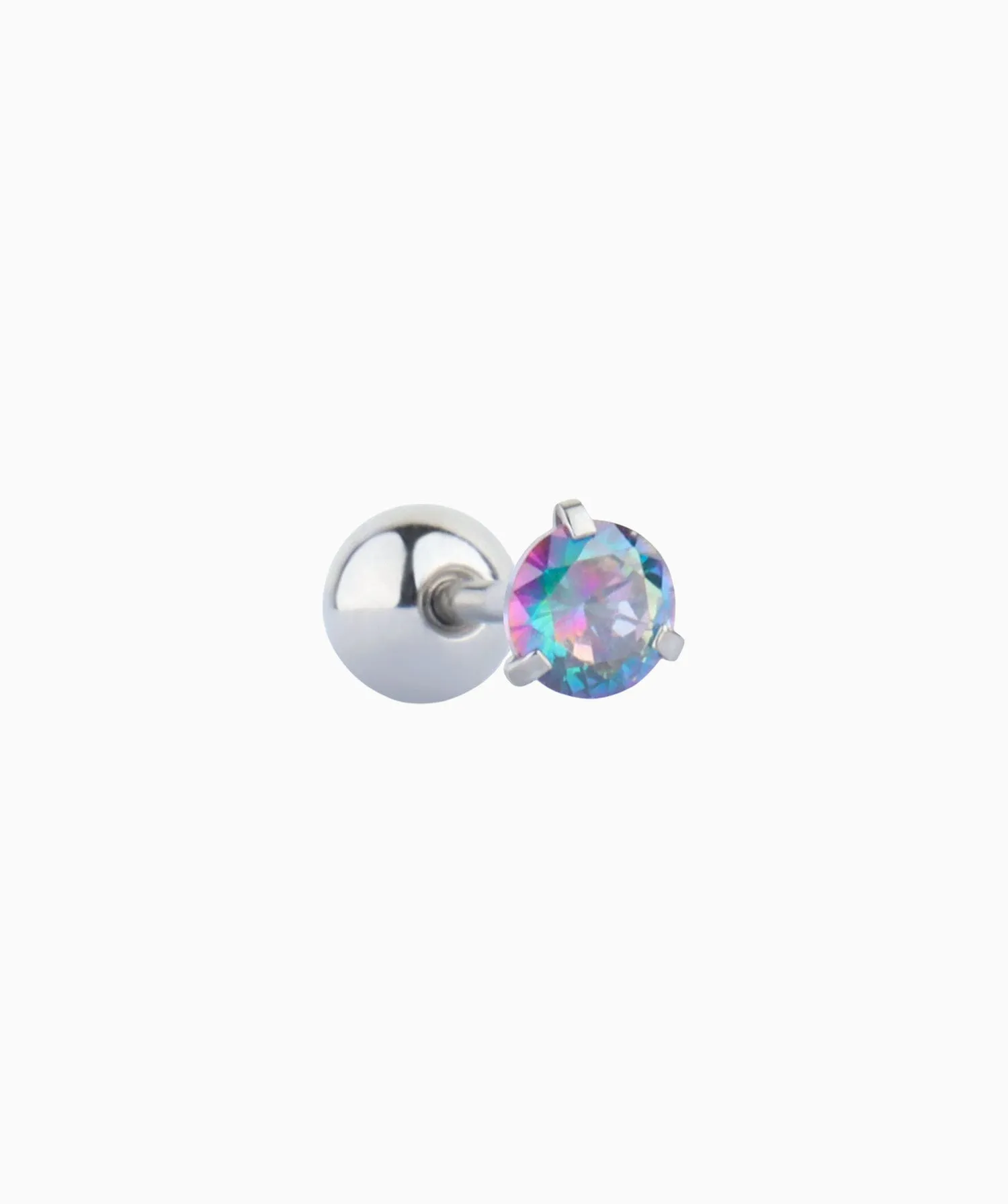 Colorful Round Gemstone Stud