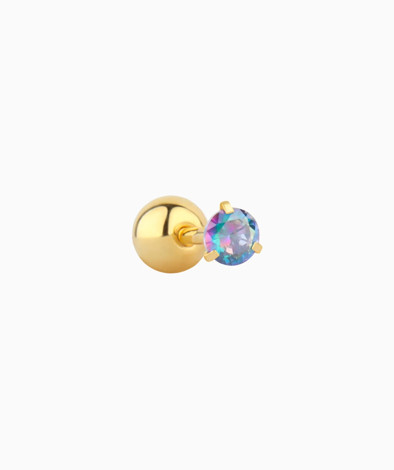 Colorful Round Gemstone Stud