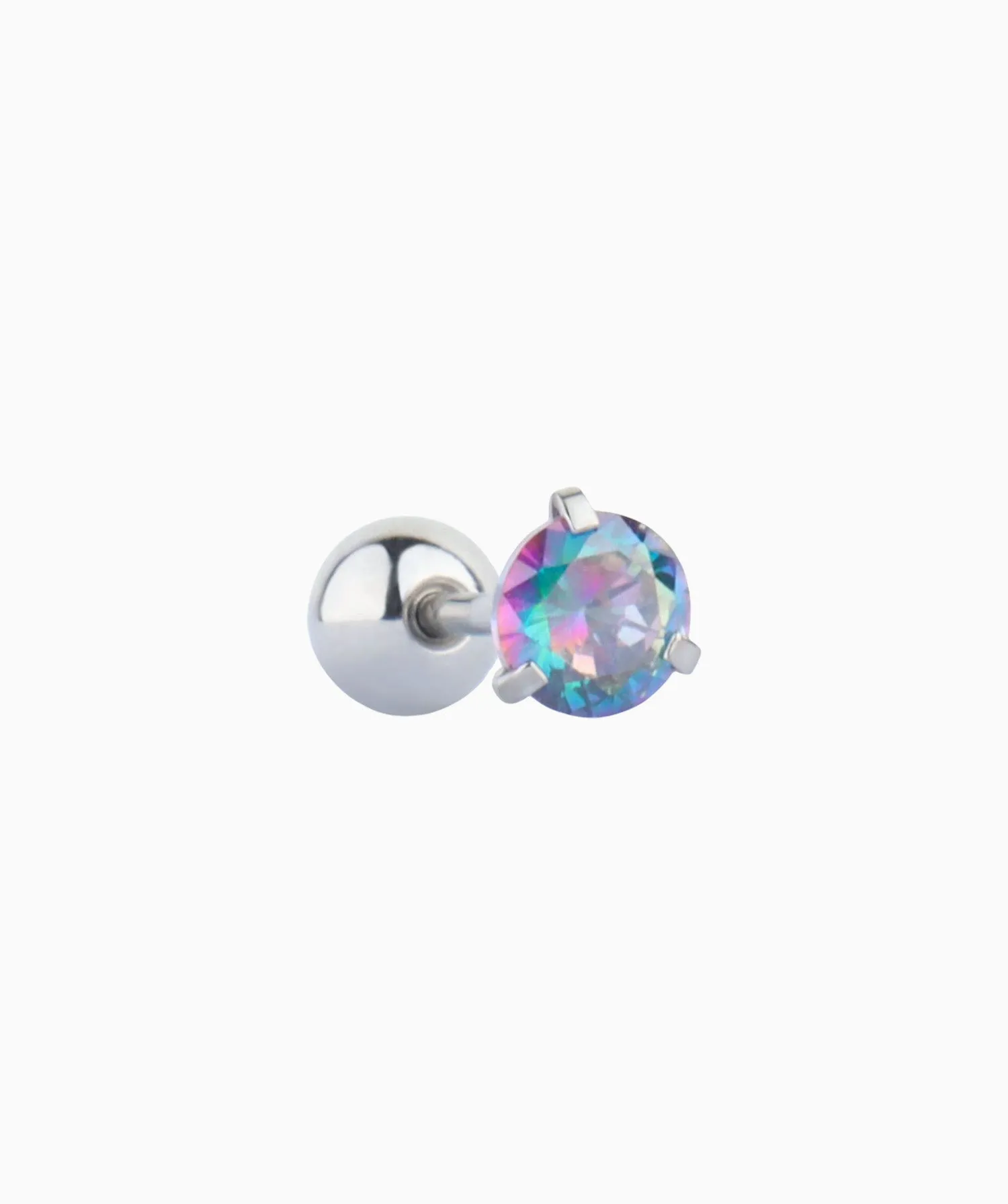 Colorful Round Gemstone Stud