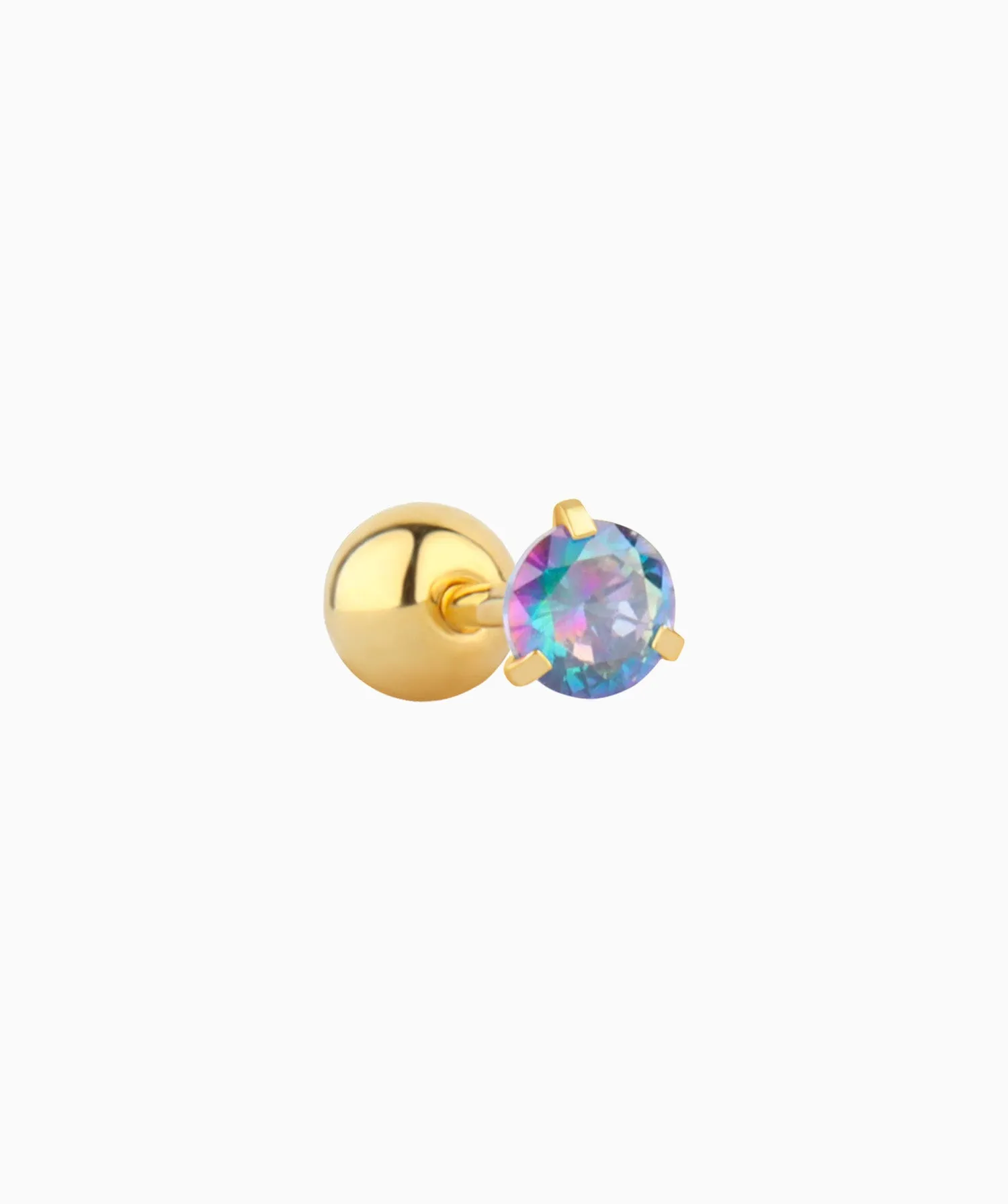Colorful Round Gemstone Stud