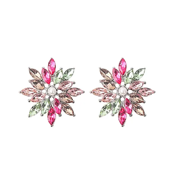 Colorful Snowflake Star Flower Earring Studs