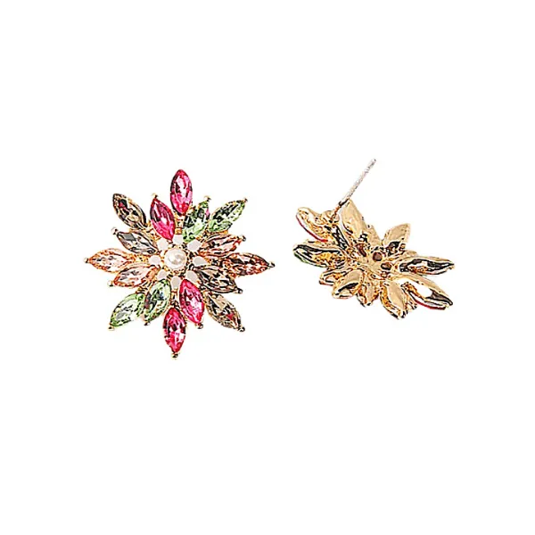 Colorful Snowflake Star Flower Earring Studs