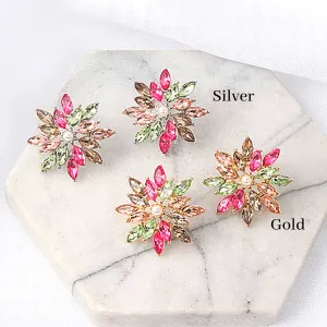 Colorful Snowflake Star Flower Earring Studs