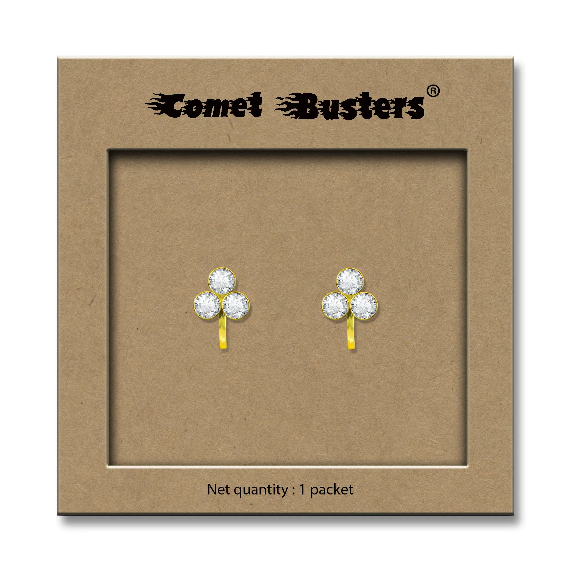 Comet Busters Beautiful Non Piercing Clip-on Ear Cuff Earrings For Women And Girls (NNS026)