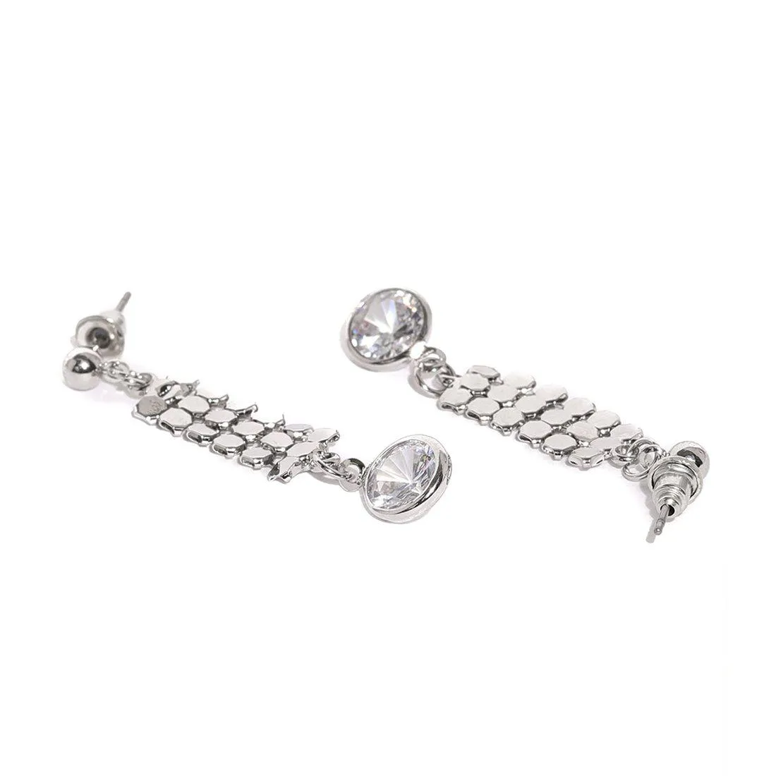CONTEMPORARY CRYSTAL DOTTED DROP EARRINGS