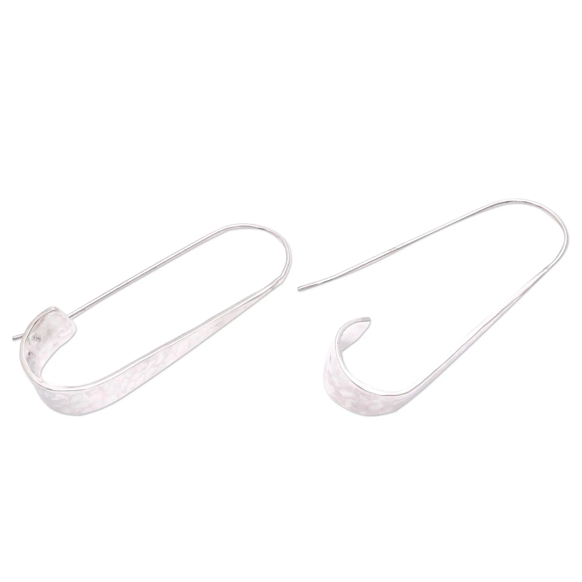 Contemporary Curls Curling Modern Sterling Silver Drop Earrings from Bali