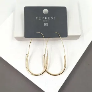 Contemporary elongated hoop earrings