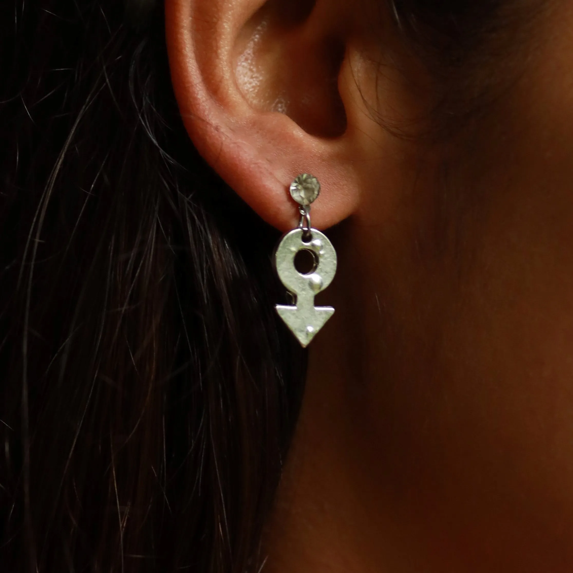 CONTEMPORARY GIRL SIGN DROP EARRINGS