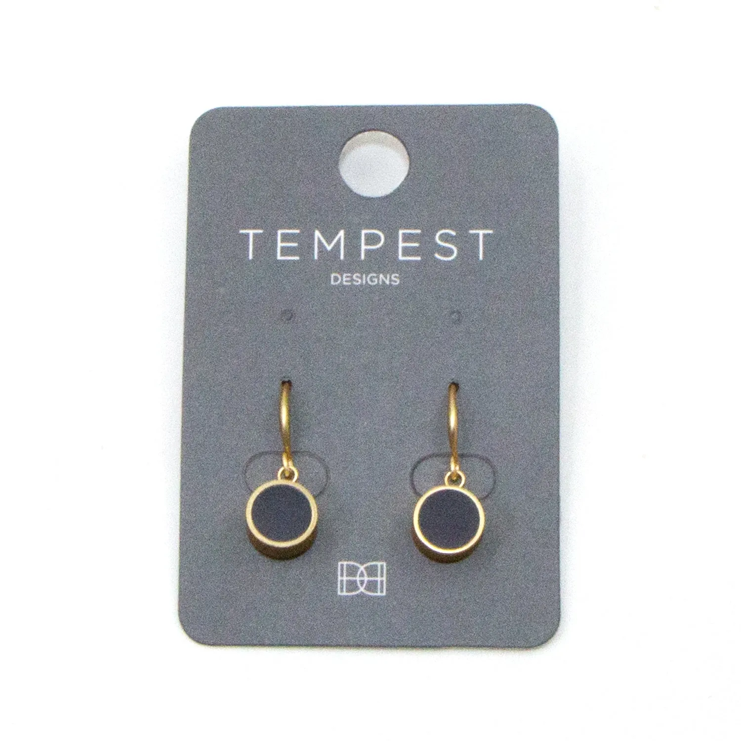 Contemporary small resin inlay circle earrings