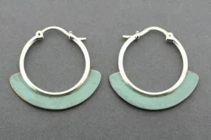 copper patina hoop with sterling silver