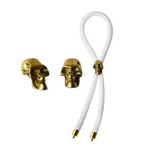 CRing Lasso Gold Skull Bead Silicone White