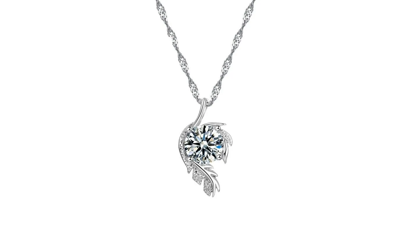 Crystal Leaves Design Pendant Necklace For Women