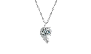 Crystal Leaves Design Pendant Necklace For Women