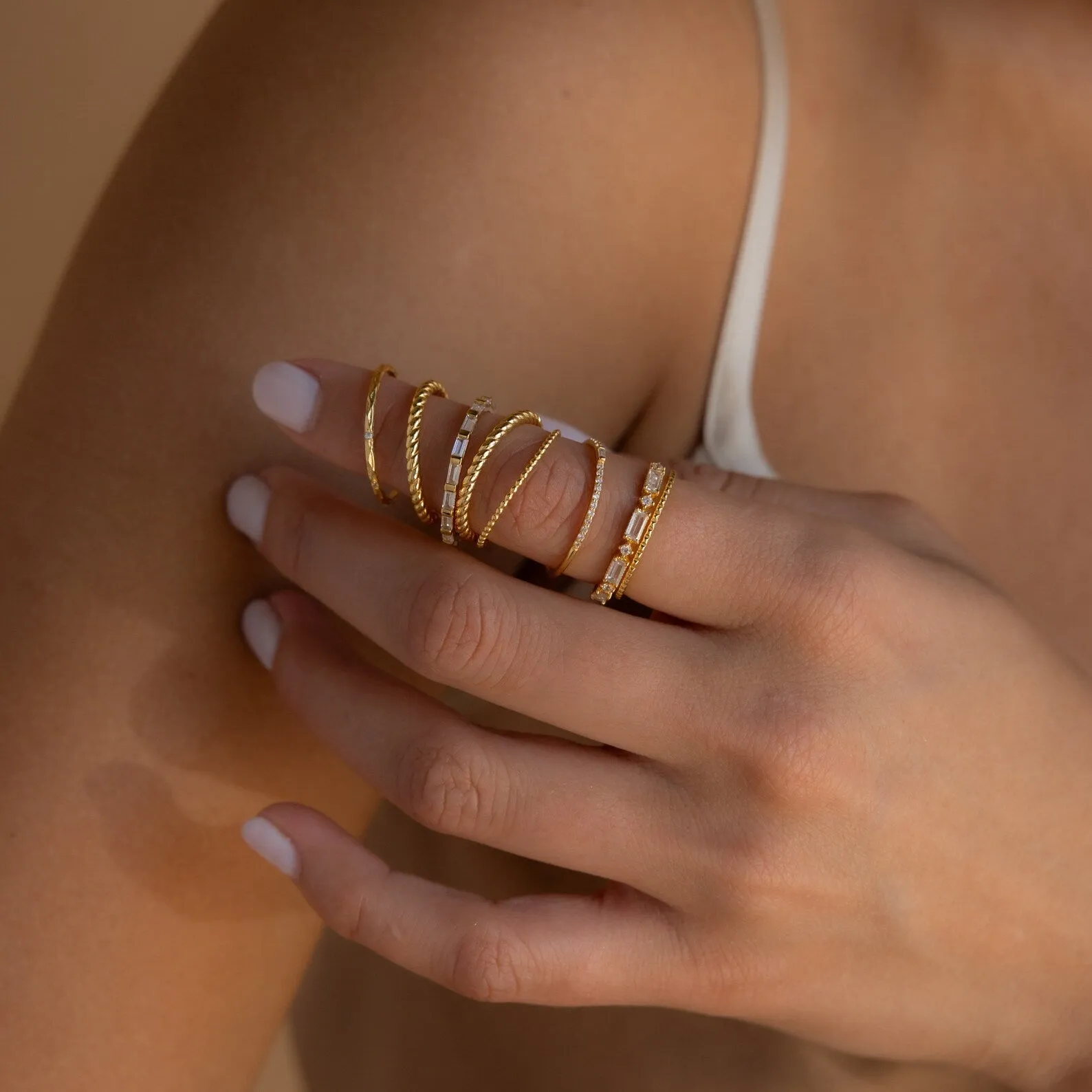 Dainty Diamond Stacking Ring Set: Sparkle in Every Stack
