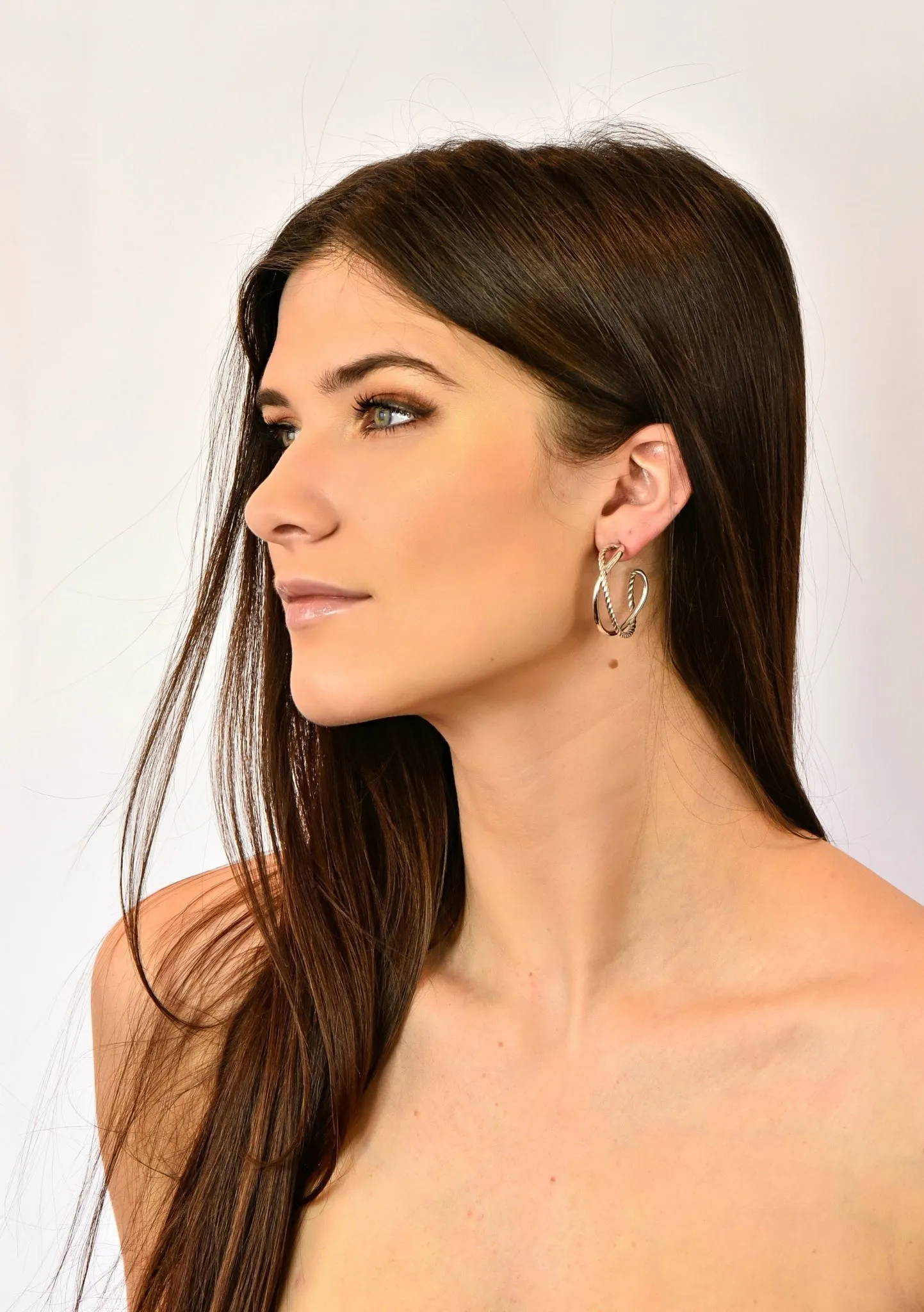 David Yurman Sterling Silver Twisted Cable Hoop Earrings