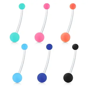 D.Bella 6pcs Ball Pregnancy Sport Maternity Flexible Bioplast Belly Navel Button Ring Retainer 14G 1 1/2Inch (38mm)