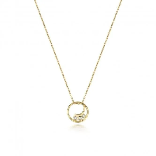 Diamond Jewellery 9ct Gold Diamond Necklace with 0.01CT Diamond ND143