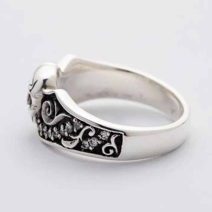 Diamond Skull Gothic Engagement Ring