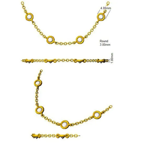Diamond Yard Necklace 30 Inch 0.40ct F-VS Quality in 18k Rose Gold