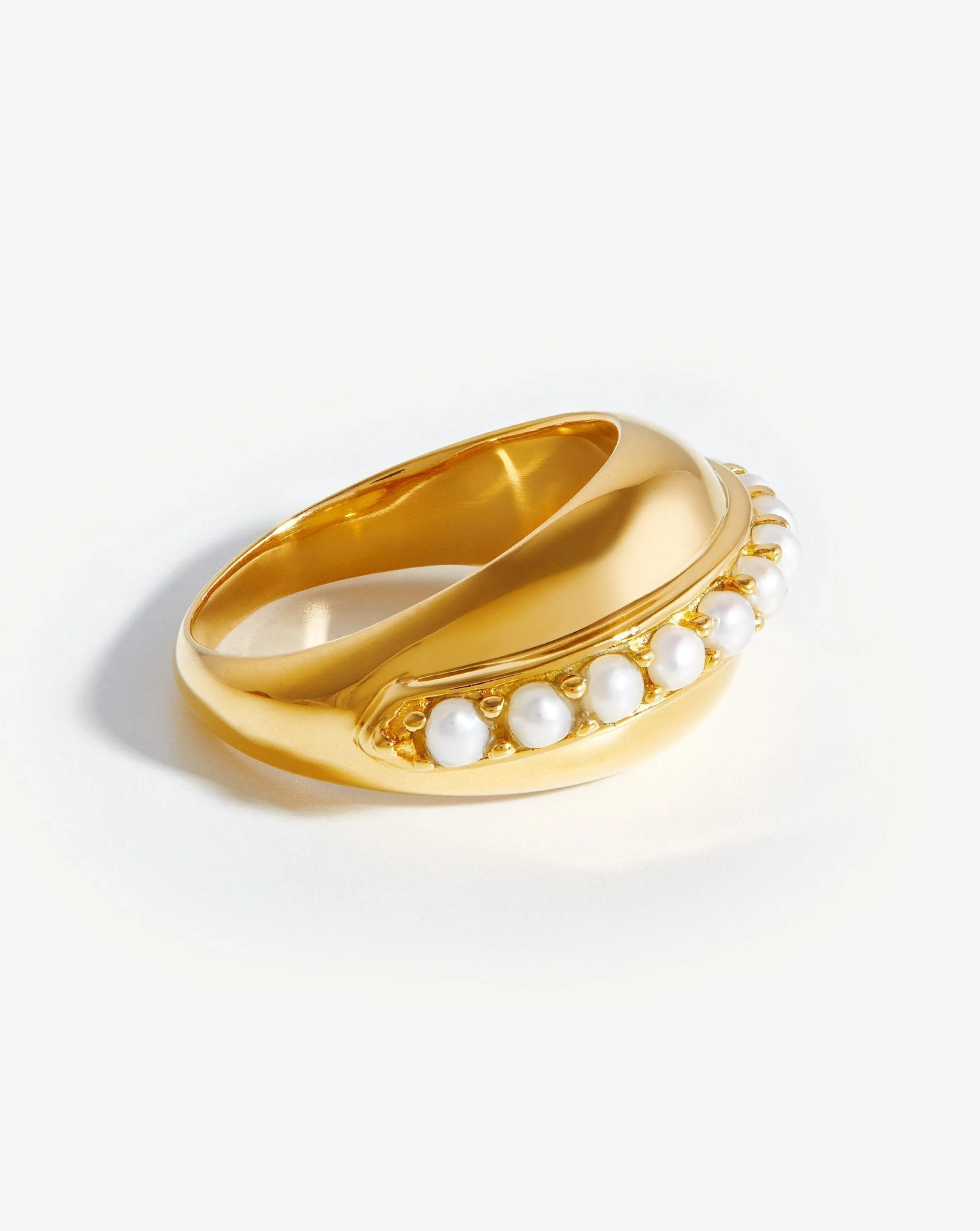 Dome Gemstone Ring | 18ct Gold Plated/Pearl