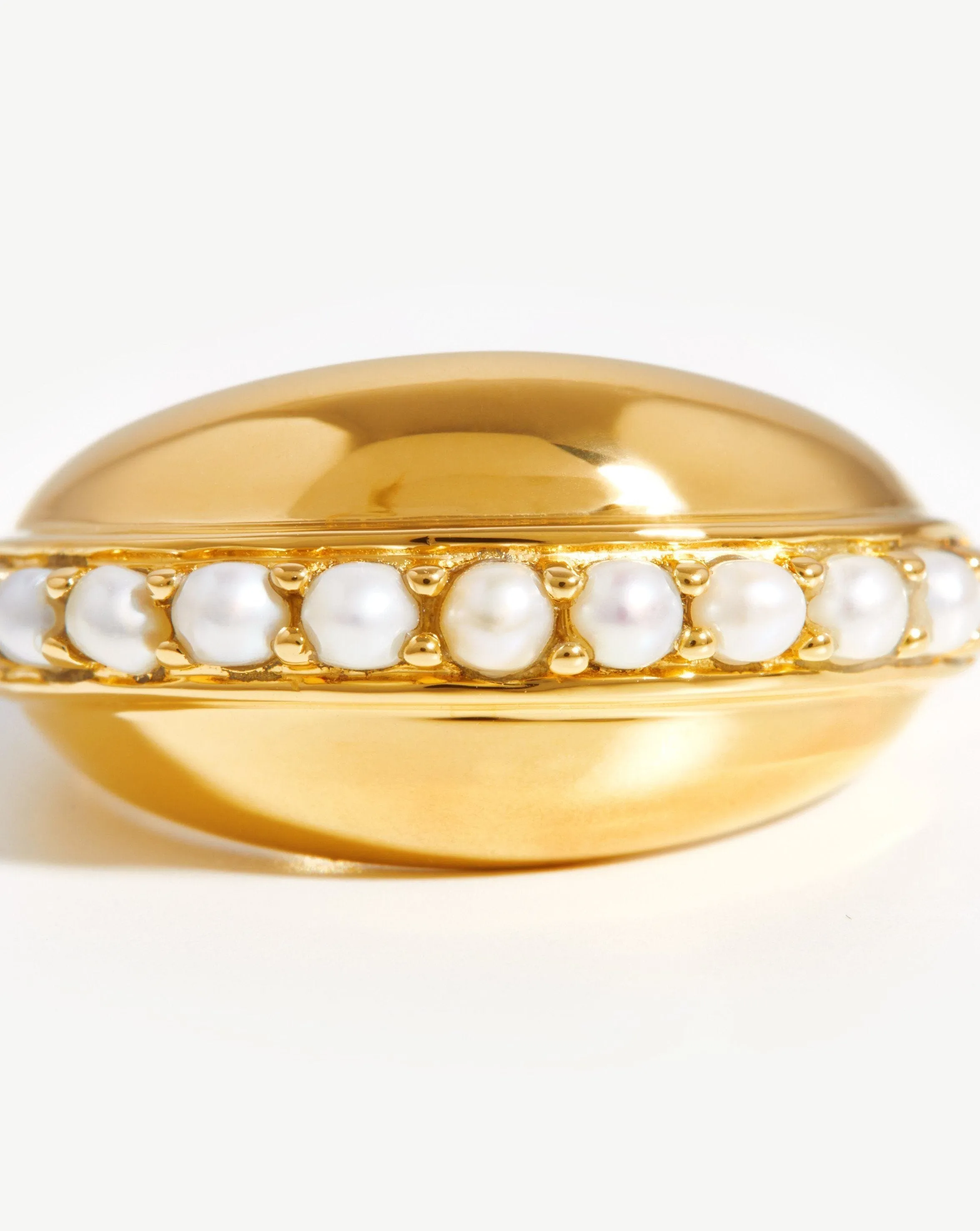 Dome Gemstone Ring | 18ct Gold Plated/Pearl