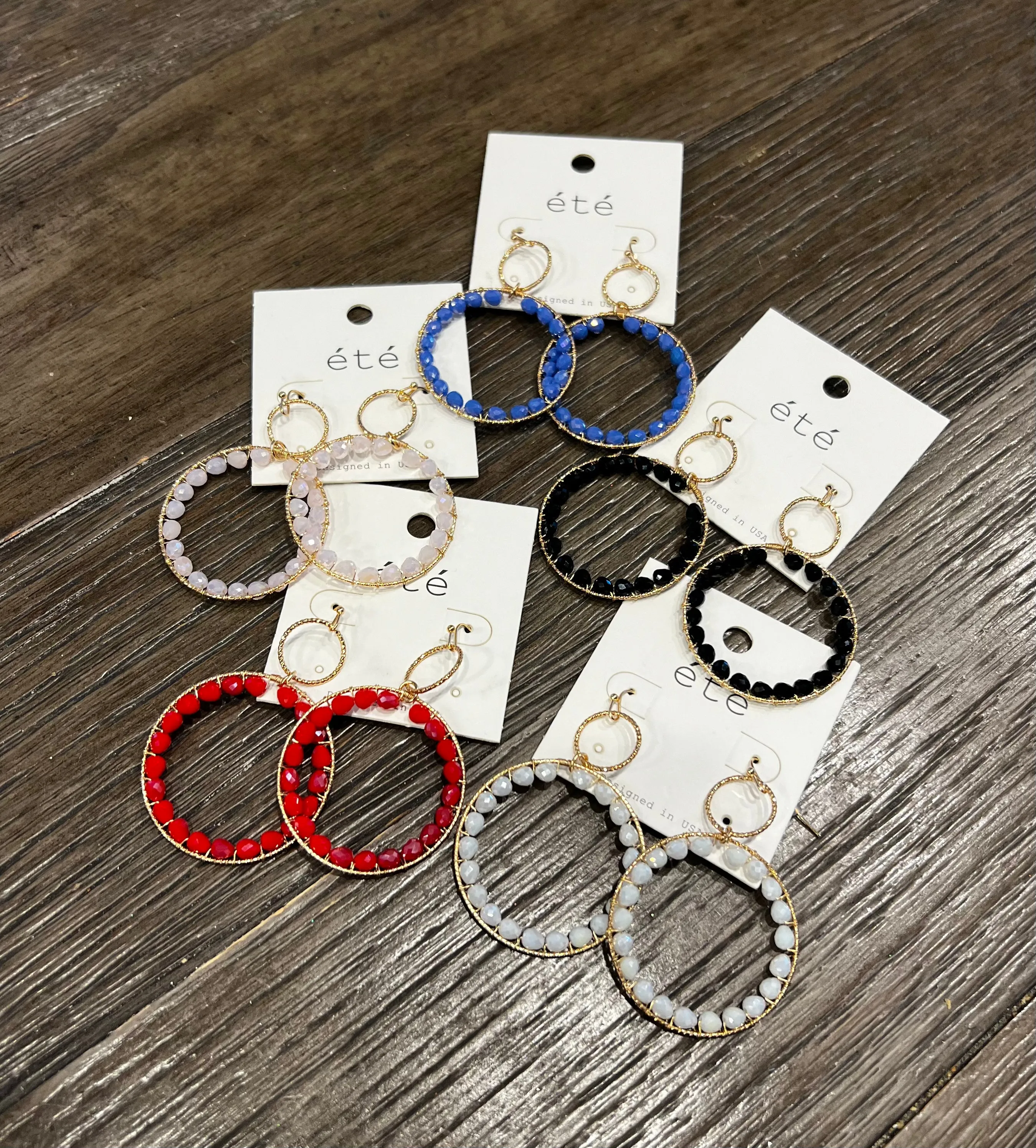 Double Circle Beaded Earrings