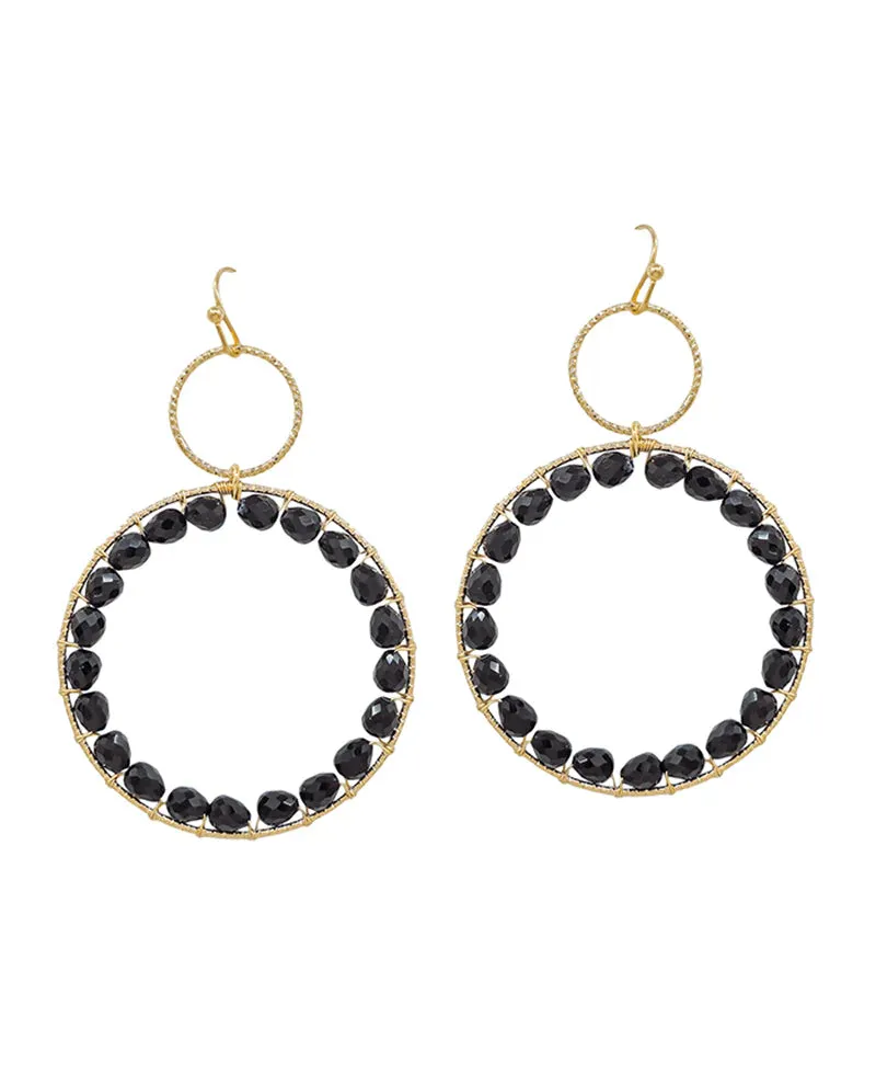 Double Circle Beaded Earrings