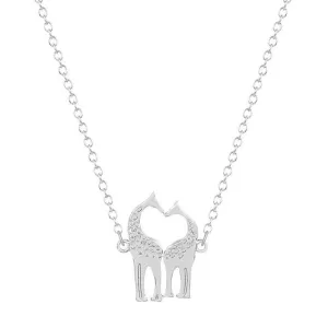 Double Giraffe Animal Pendant Necklace