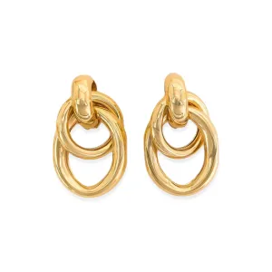 Double Link Earrings, Gold