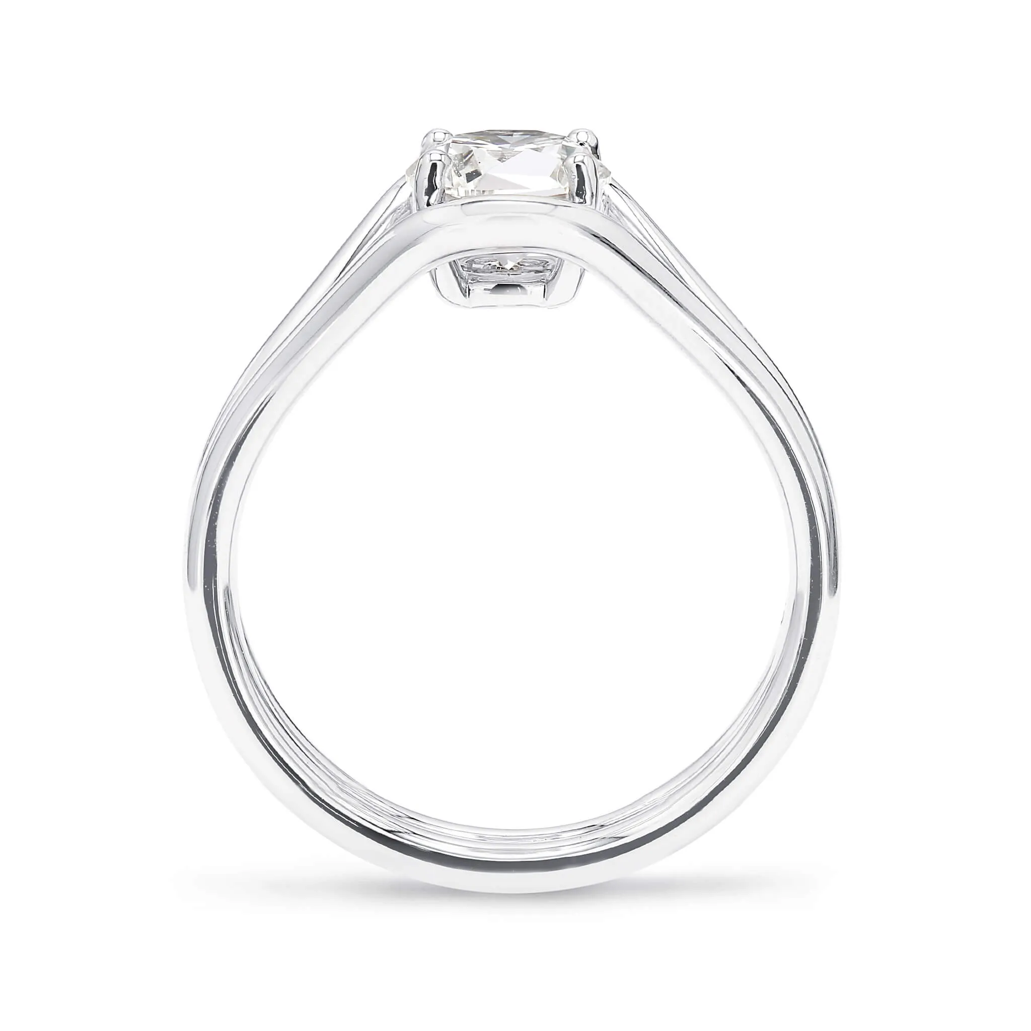 Double Silhouette Diamond Engagement Ring