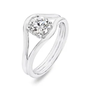 Double Silhouette Diamond Engagement Ring