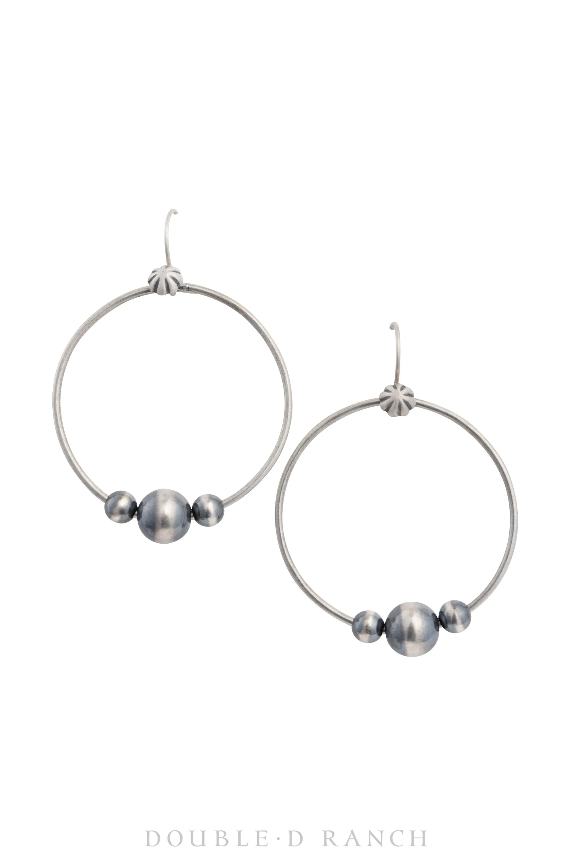 Earrings, Hoop, Sterling Silver, Contemporary, 1459